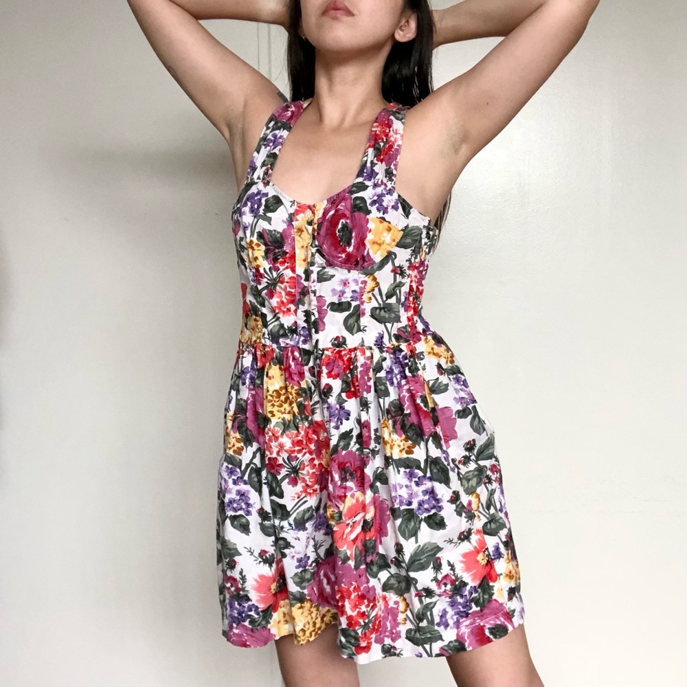 Cotton Express Floral Button Down Romper